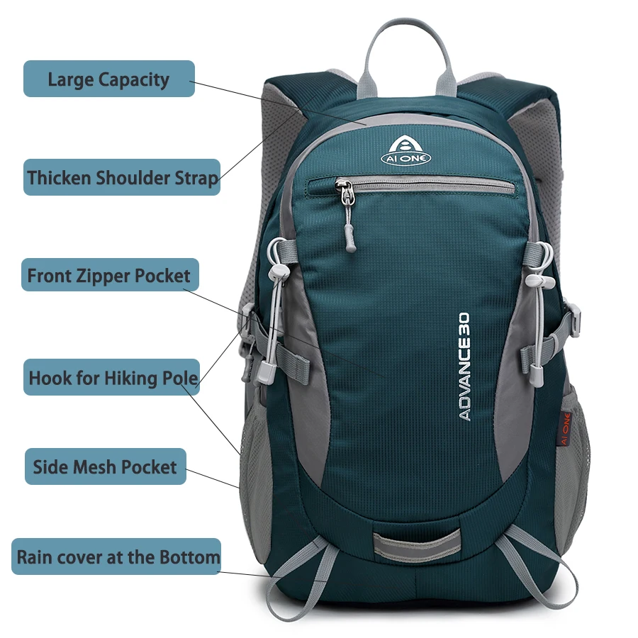 Hiking Backpack 30L Lightweight Travel Backpacks Hiking Daypack for Women Men Backpack Men Women Camping Daypack Outdoor 5