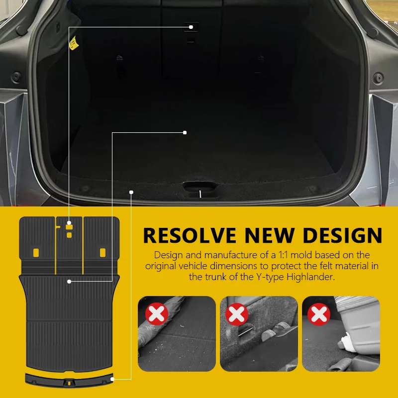 Floor Mats 7PCS For Tesla Model Y Juniper TPE All-Weather Carpet Liners Waterproof Boot Liner for Muddy Shoe Accessories car mats accessories