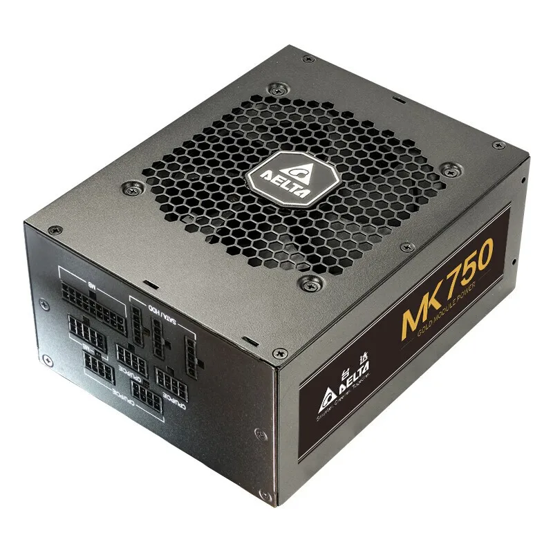델타(델타) 정격 750W 전원 공급 장치 Mk750 골드 메달 풀 모드 데스크탑 컴퓨터 전원 공급 장치(더블 8핀/풀 전압/골드 메달 풀 모듈/싱글 12V 출력/10년 보증)