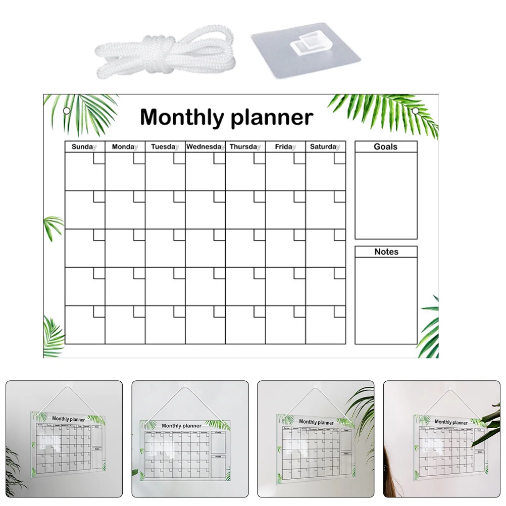 

Monthly Planning Note Board Wall Decors Acrylic Useful Handwritten Refrigerator Calendar Board Notepads Wall