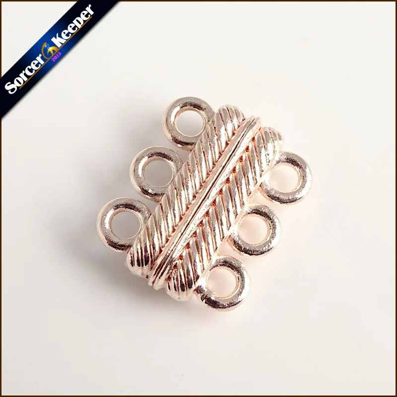 Schmuckherstellung Zubehör 5 Stück Gestreiftes Muster Geschnitzte 3-reihige Armband-Magnetverschlüsse 16 * 19 mm CSA53 – Detail 11