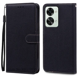 Leather Flip Wallet Phone Cover - Premium Nord 2T Case - Oneplus Nord 2T 5G (Black)