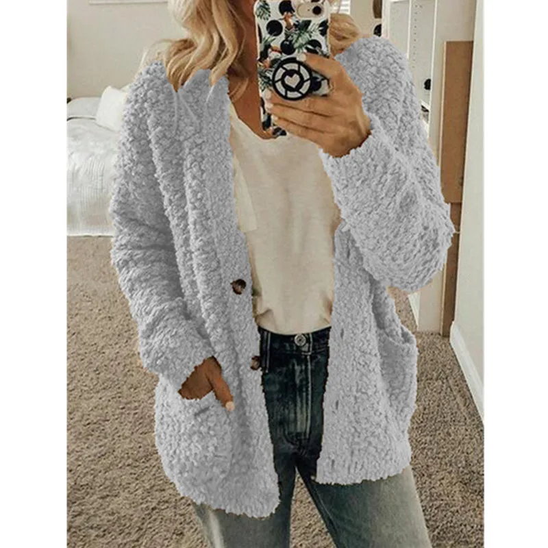 

Women's Woolen Warm Jacket Soft Touch Fabric with Side Pockets Design for Going Out Dating Shopping