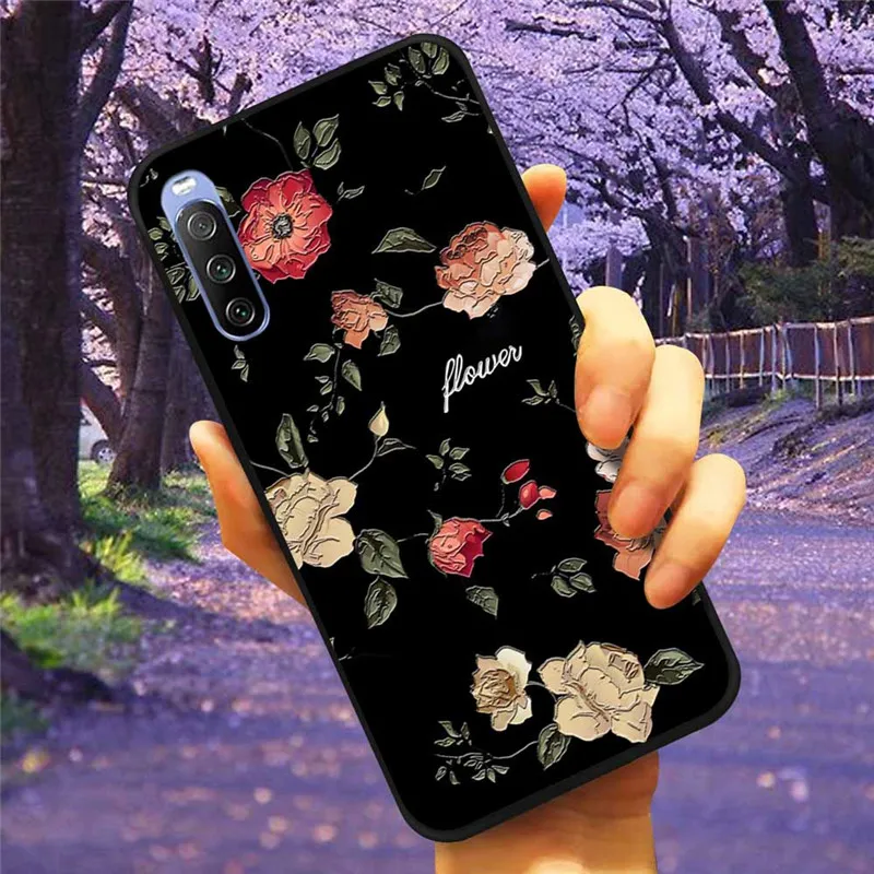 3D Flower Relief Soft Silicone Emboss Phone Case Cover