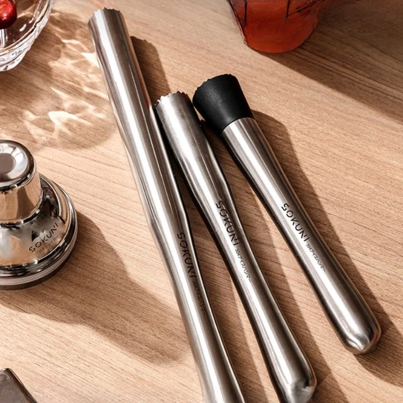 Stainless Steel Masher Stick Ice Hammer, Shaker Cup, Household Kitchen Tools, Juice Rammer, Squeezer Punch, Lemon Tea Hammer Too