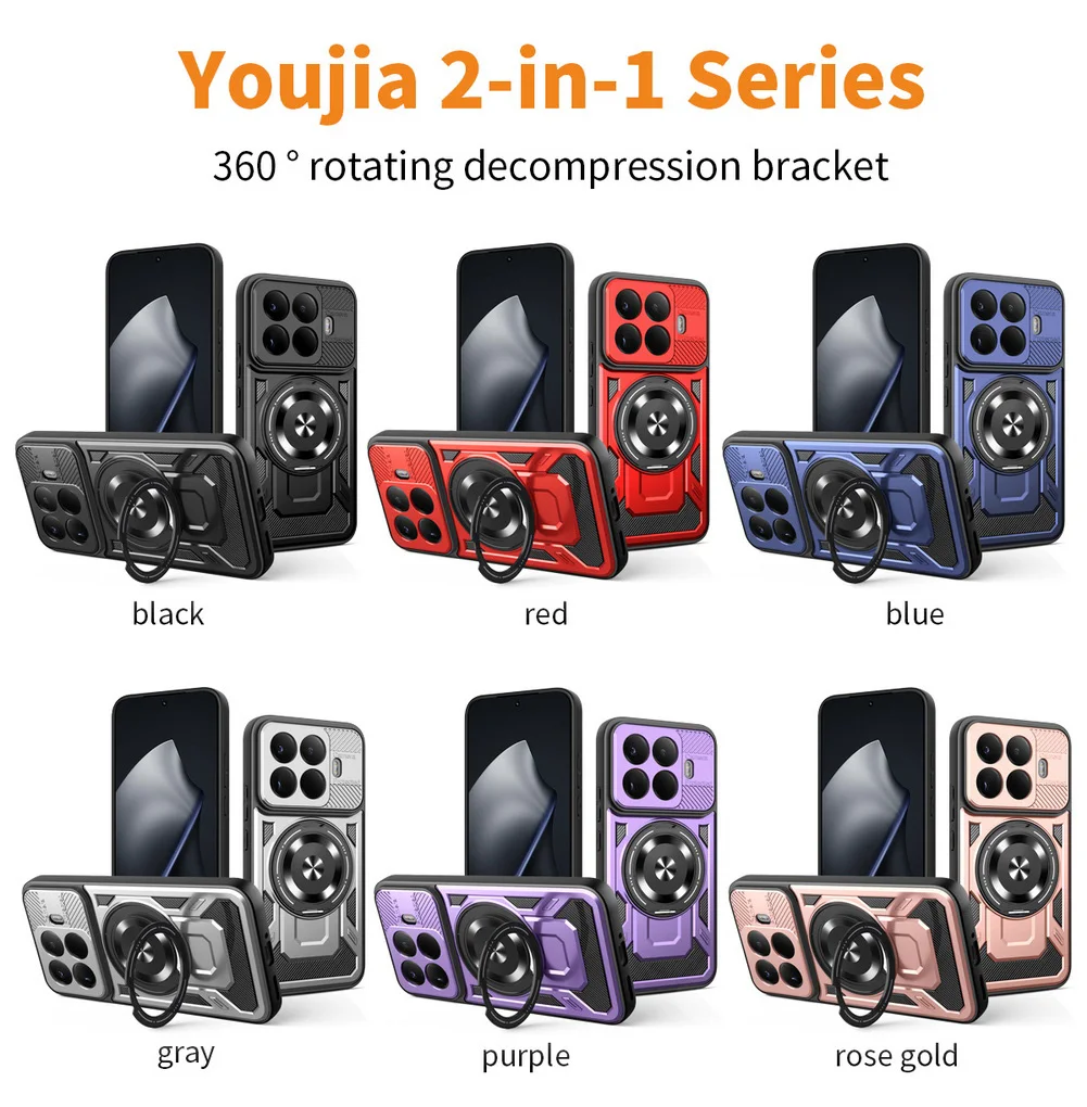 Multi-Functional Rotatable Metal Ring Holder Magnetic Phone Case
