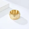 Large Big Stainless Steel Statement Bitcoin Silver Black Gold Plated Ring Hip Hop Jewelry for Men 4