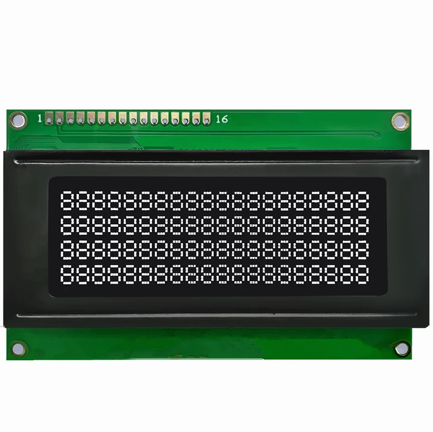 1PCS 5V 2004 LCD Module VA Black Color 20X4 HD44780 ST7066 EQV Chip Parallel 2004A Display Without IIC Adapter