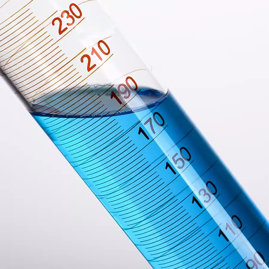 유리 스토퍼 스토퍼 및 눈금 실린더 화학 실험 장비, 등급 A, 5, 10, 25, 50, 100, 250ml