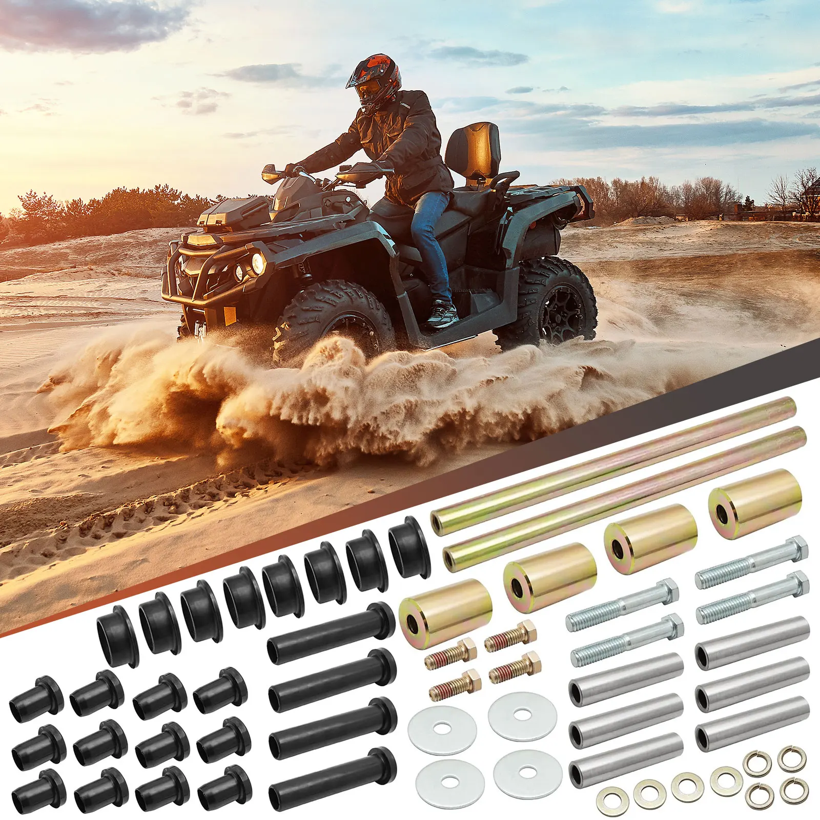 OE:5020826 A-Arm Bushing Shafts Kit Rear Suspension Bump Stops Kit Rear Upper Mounts for Polaris Sportsman 400 450 600 700