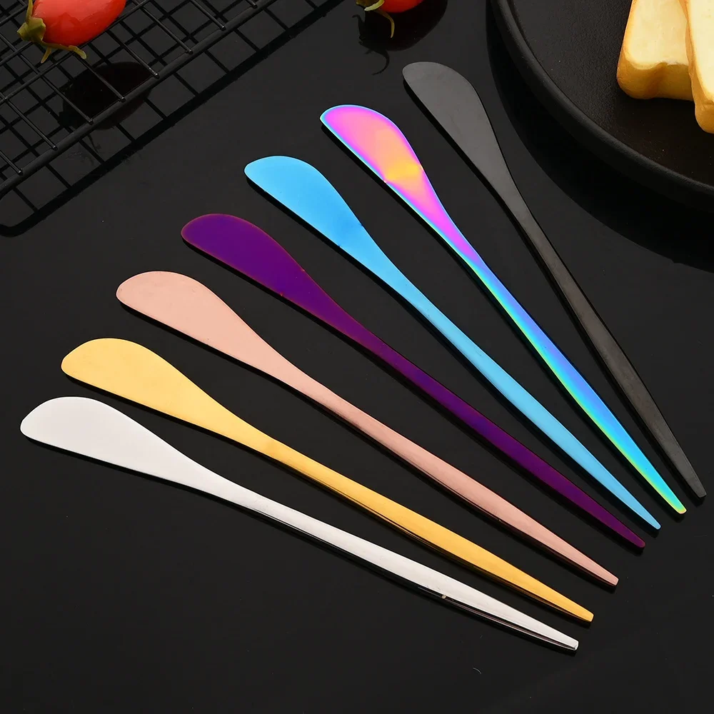 Knife Butter Tablewares Multi-purpose Stainless Steel Mirror Gold for Cut Bread Breakfast Wipe Cream Jam Cutter 10Pcs butter knife