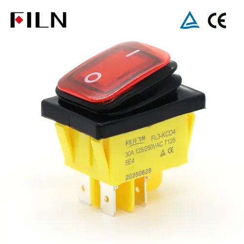 FILN 30A 12V 24V 110V 220VLED Rocker Switch  Waterproof IP65 ON OFF Heavy Duty 4 Pin DPST Sealed  Auto Boat Marine Toggle 30x22 - Image 9