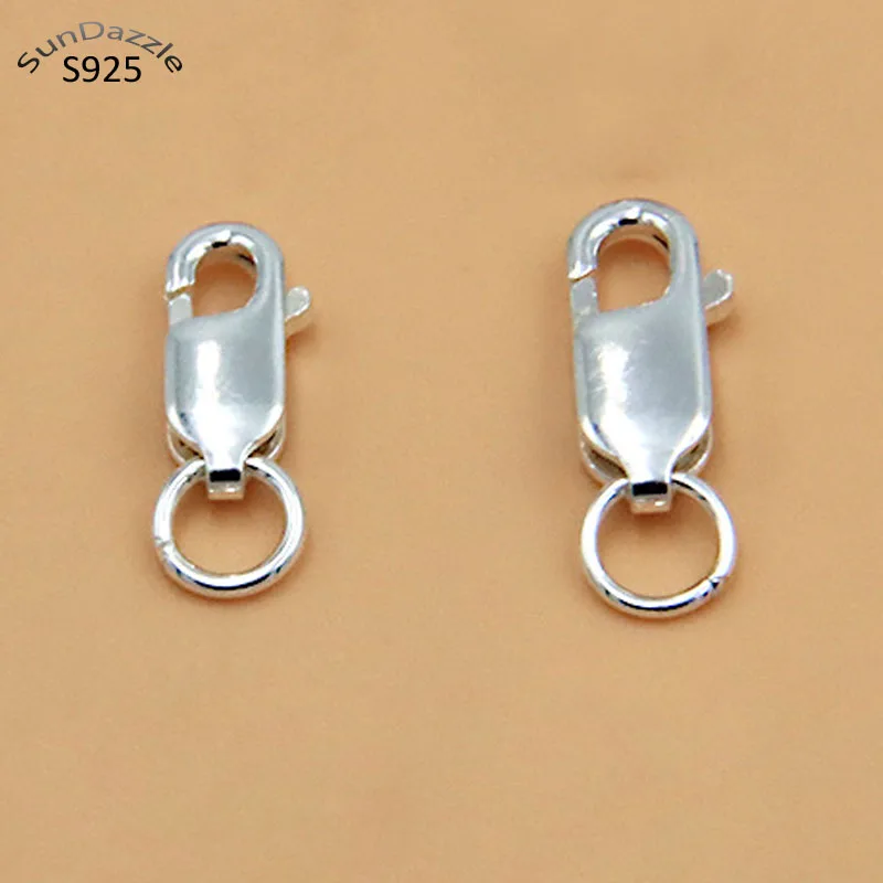 16 18Mm Duże Prawdziwe Czysta Stałe 925 Sterling Silver Karabińczyk Hak Claw Klamra Z Pierścieniem Złączka Do Biżuterii Ustalenia 2 Sztuk