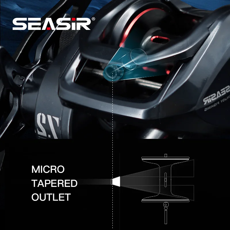 Seasir Mercury Baitcasting Reel 7.2:1 High Gear Ratio Drag 8kg 5+1BB N52 Drag Clicker Fishing Fresh Saltwater Fishing Coil