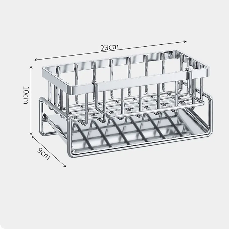 Kitchen Sponge Holder Stainless Steel Sink Drain Rack Soap Drainer Towel Rack Shelf Organizer bathroom Storage Accessories 6
