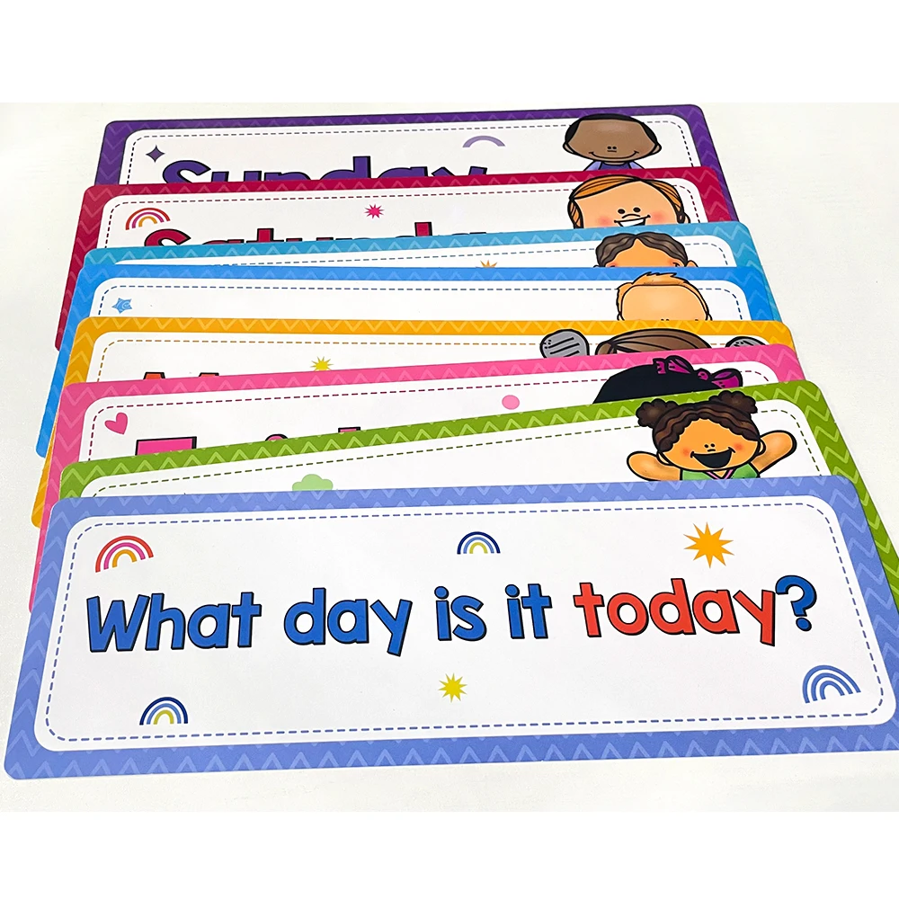 Day of The Week Learning Flashcards English Teaching Aids Kids Homeschool Supplies Educational Posters Classroom Decoration 4