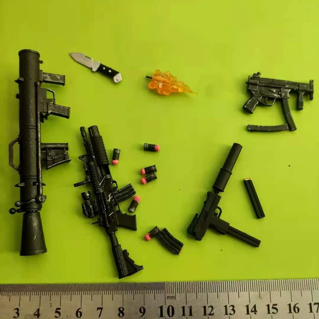 Lote de 30 peças de pistola rifle, escala 1:12, blaster, armas, acessórios  para 6 polegadas, gi Joe, soldado, jogo, tv, filme, figura