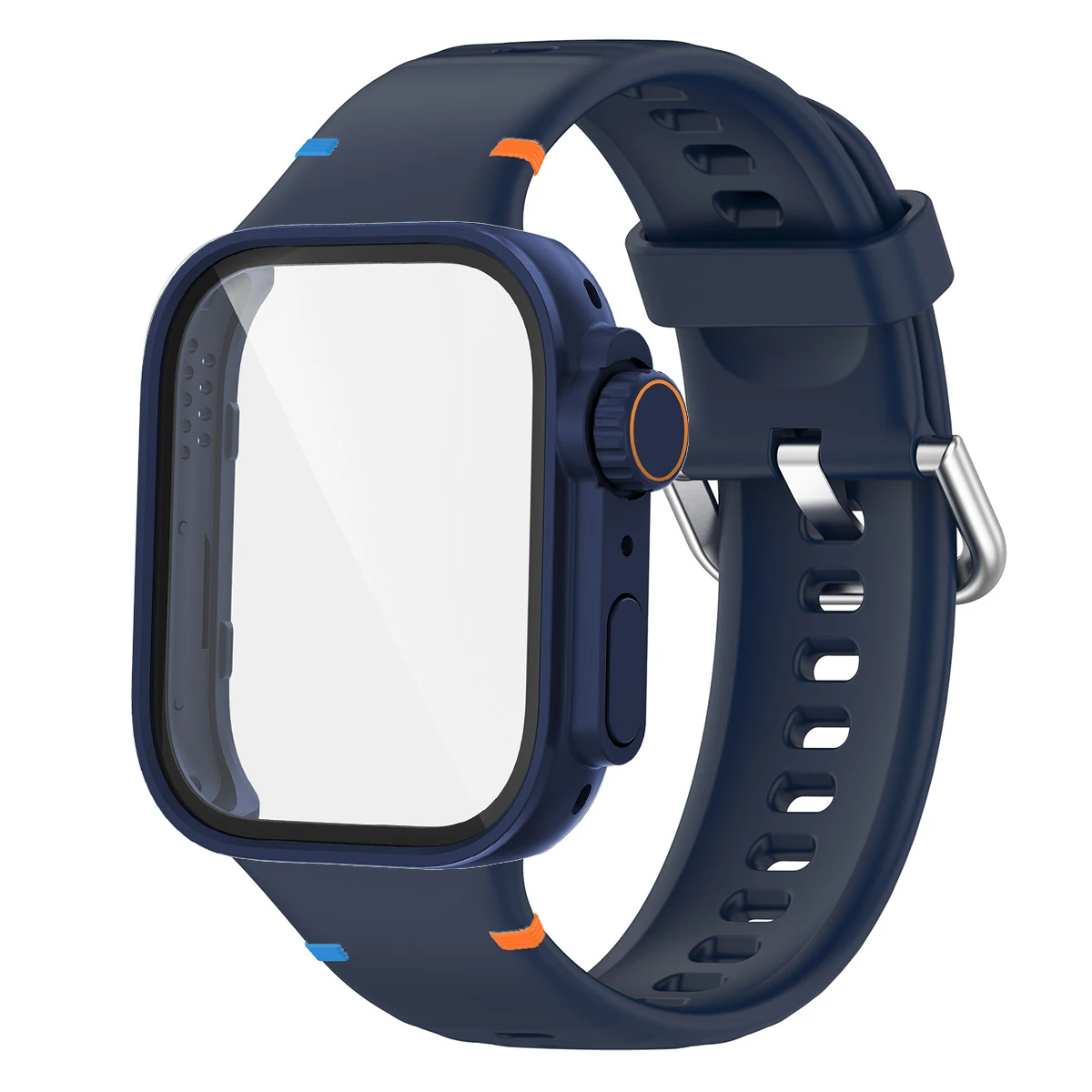 Versatile Protection Bundle: Silicone Sport Band, Full Cover Case & Tempered Glass Film