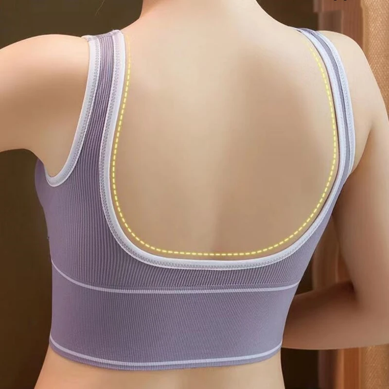 Women's Sexy Underwear Seamless Sports Bra high elasticity Deep U-Shaped Without Steel Ring Yoga Bra Top - Image 2