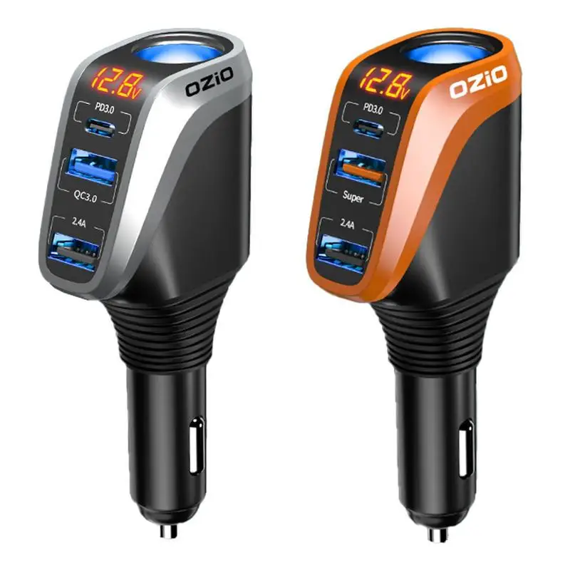 

4 In 1 Lighter Adapter Fast Charger Lighter Plug Splitter Charger With 3 USB Ports 12V/24V Socket Splitter And USB Charger Car