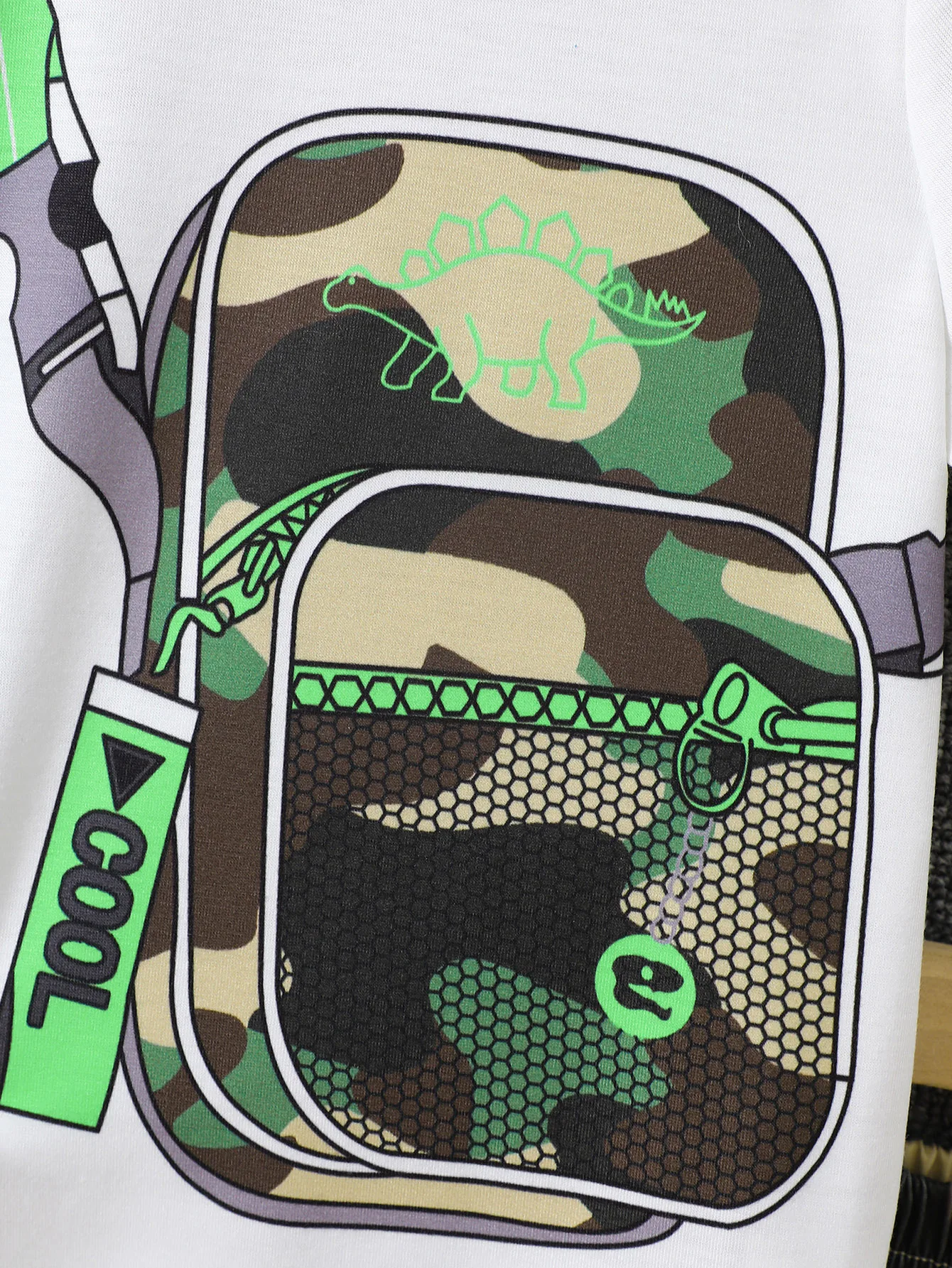 Boys Summer Clothing Set 2Pcs Breathable Fake Bag Print Short Sleeve T-Shirt and Camouflage Shorts Kids Casual Tracksuit Outfits - 4