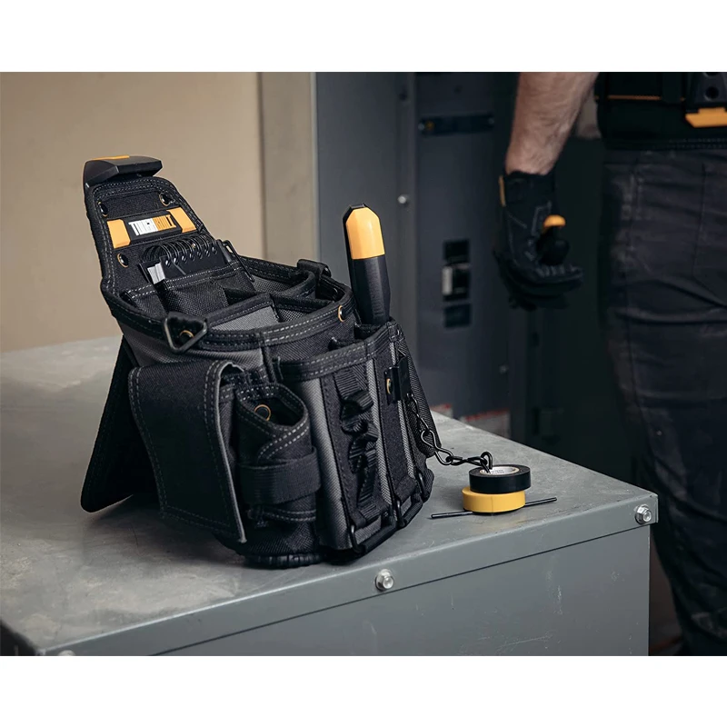 TOUGHBUILT TB-CT-104 Electricians Pouch With Shoulder Strap Adjustable Multi Pockets Heavy Duty Rivets Toolbag 6