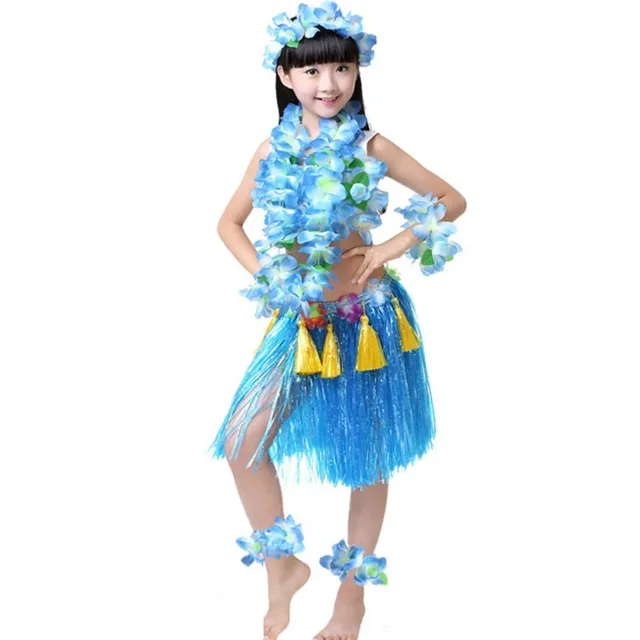 Set De Disfraz Hawaiano De 6 Piezas – Falda De Hierba, Collar, Diadema, Pulseras Y Gafas De Piña – Ideal Para Fiestas Temáticas, Carnaval Y Playas – Elástico Y Cómodo