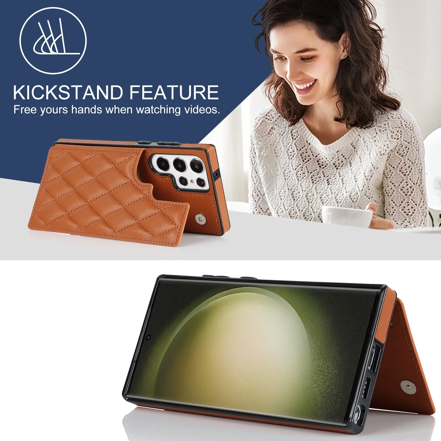 Luxury Flip Leather Phone Case with Card Holder Purse