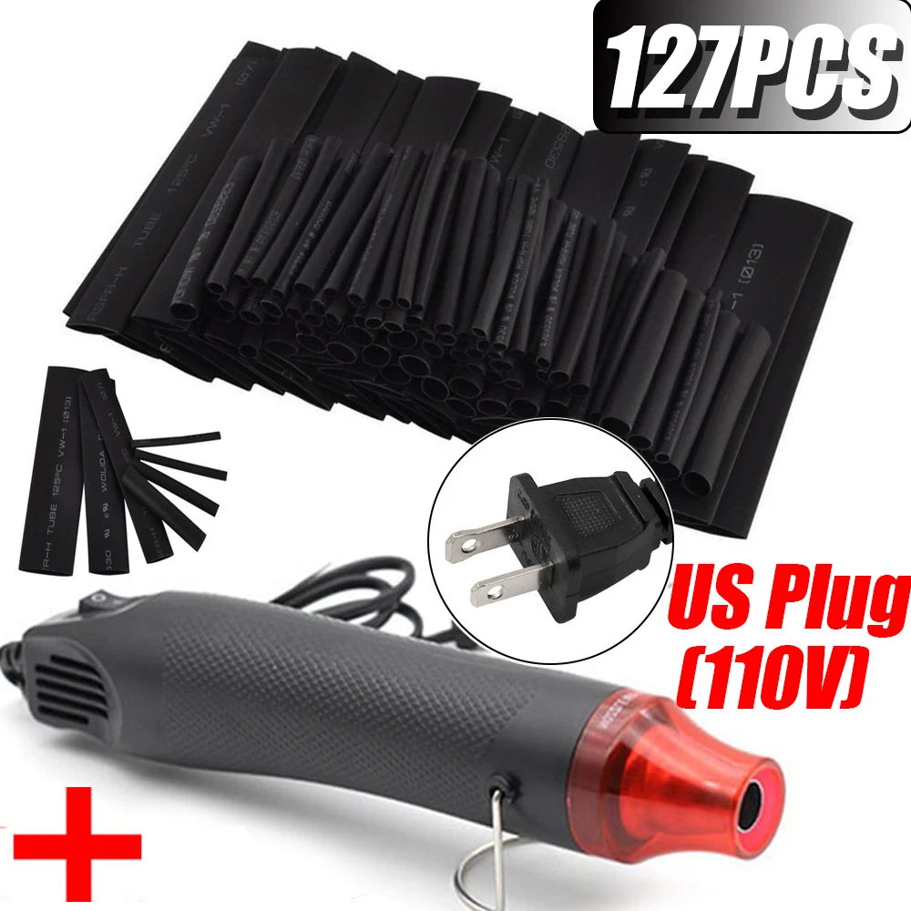 Comprehensive Heat Shrink Tubing Kit with Hot Air Gun - Versatile Cable Repair and Protection Solution (Variety of Sizes)