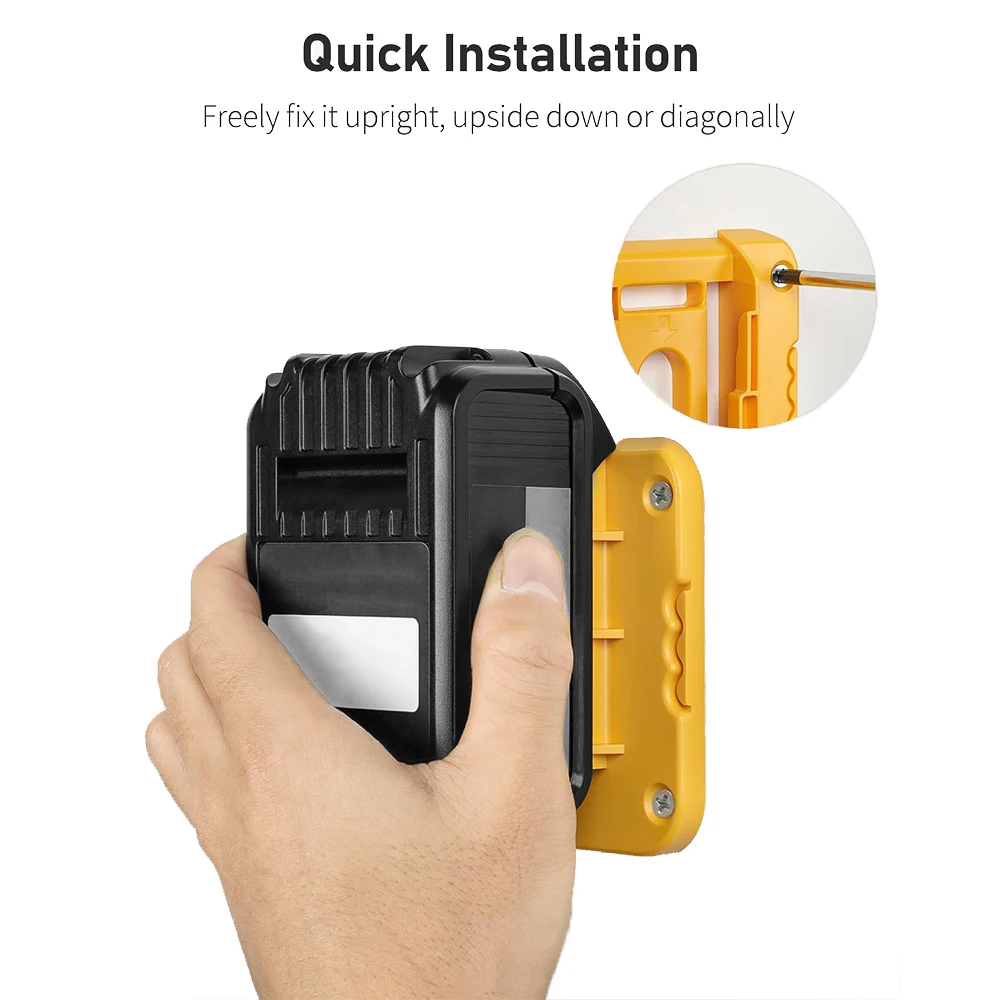 Dewalt 18V 20V 리튬 이온 배터리 용 배터리 홀더, 벽걸이 형 배터리 보관 홀더 작업 밴 선반 도구 상자 용 배터리 랙