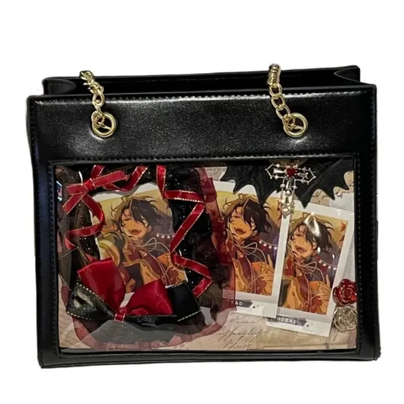 

Fanchila Kawaii Ita Bags Female Fashion Japanese Style Harajuku Lolita Ribbon Crossbody Shoulder Bags PU Small Heart Bolso Mujer
