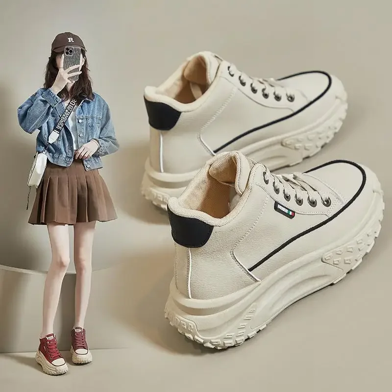 

Женская обувь, Белая обувь, новинка сезона осень-зима 2023, туфли на толстой подошве небольшого размера, обувь для отдыха с мягкой подошвой