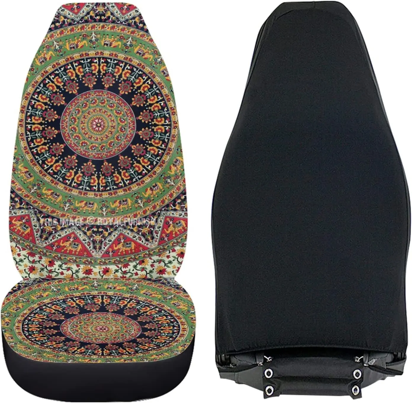 Boho Mandala Juweel Libelle Print 2 Stks Auto Voorstoel Cover Mode