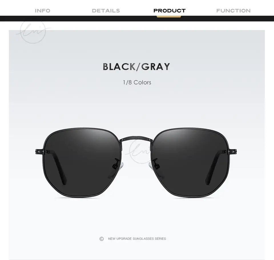 LM Fashion Damen Kleine Sechseck-Sonnenbrille Herren Retro Polarisierte Metallbeschichtung Spiegel Sonnenbrille Schutzbrille UV400 Brillen_voghion.com