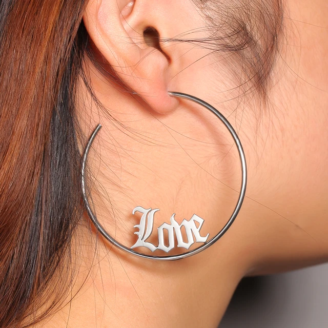 Love Letter Hoop Earrings, Personalised Gift