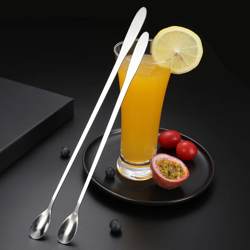 

Long Handle Coffee Stirring Spoon Stainless Steel Tableware Milk Stirring Spoon Ice Cream Spoon Bartending Accessories