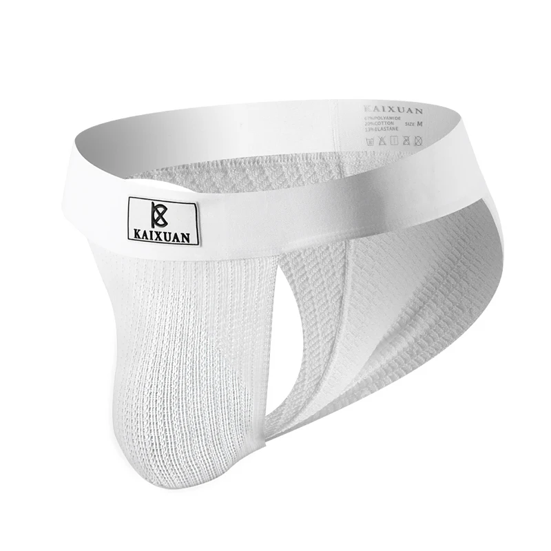 Men's Breathable Cotton U-Pouch Briefs with High-Fork Elastic Waistband