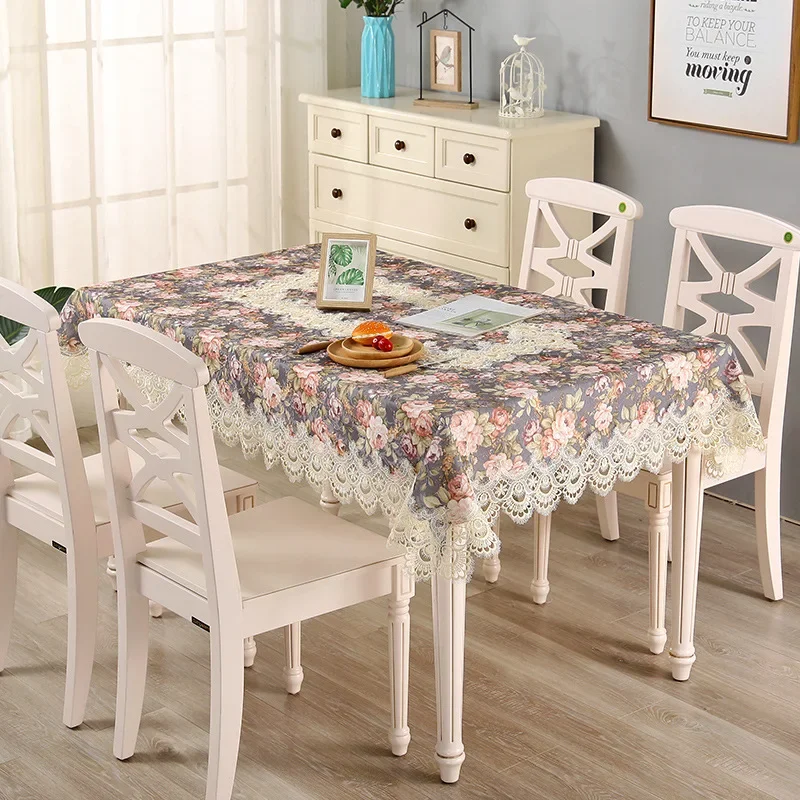 Amzali Mantel Con Borlas De Algodón Y Lino, A Prueba De Polvo, Para Cocina, Picnic, Comedor, Mesa, Decoración Del Hogar (redondo De 60 Pulgadas, Rosa Y Blanco
