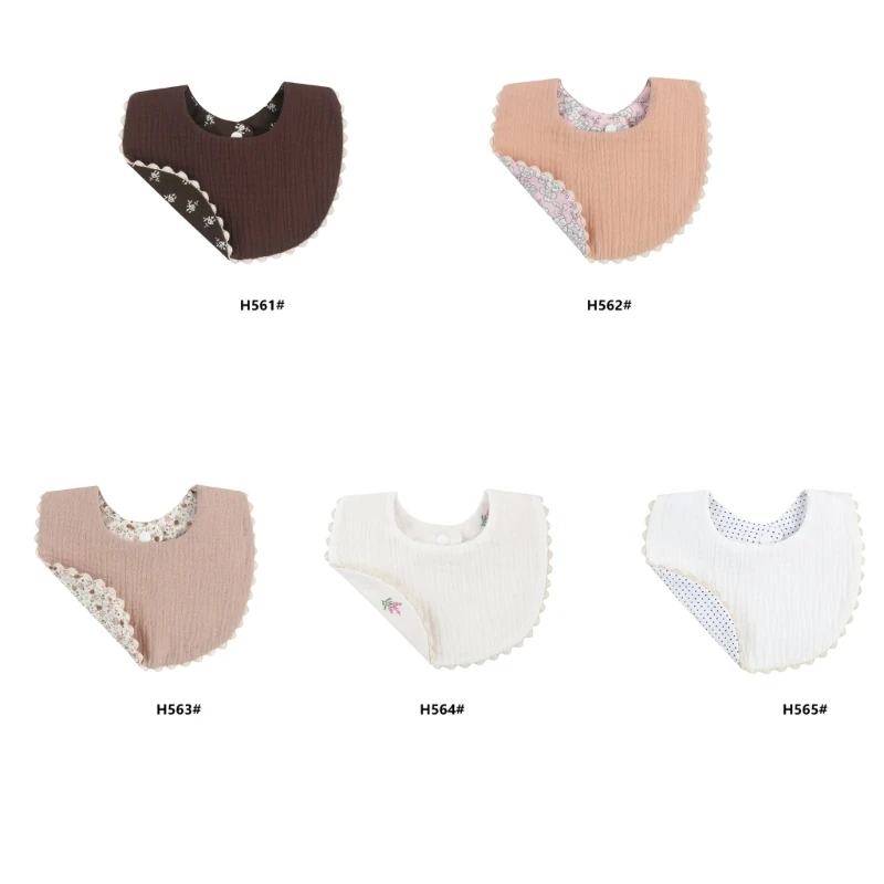 

Cotton Scarf Snap Button Bib Baby Feeding Drool Saliva Towel Bandana Burp Cloth Baby Drooling Bib