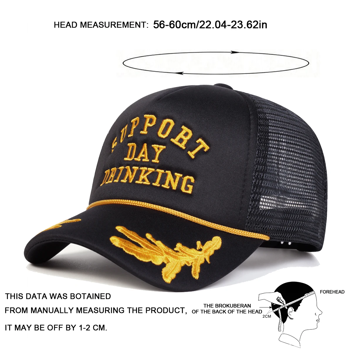 Unisex DRINKING Baseballkappen mit Buchstaben-Stickerei, für Frühling und Sommer, für den Außenbereich, verstellbare Freizeithüte, Papa-Hut, Sonnenschutzhut – Detail 5
