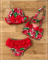 Newborn Baby Girl Two Piece Swimsuits Summer Watermelon Pineapple Printed Swimwear Beachwear Toddler Bikini Bathing Suit for 1