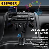 Essager Bluetooth 5.3 Car Charger 3.5mm Jack AUX Cable 35W Fast Charging for iPhone16 15 Huawei Samsung Bluetooth Car Chargers 3