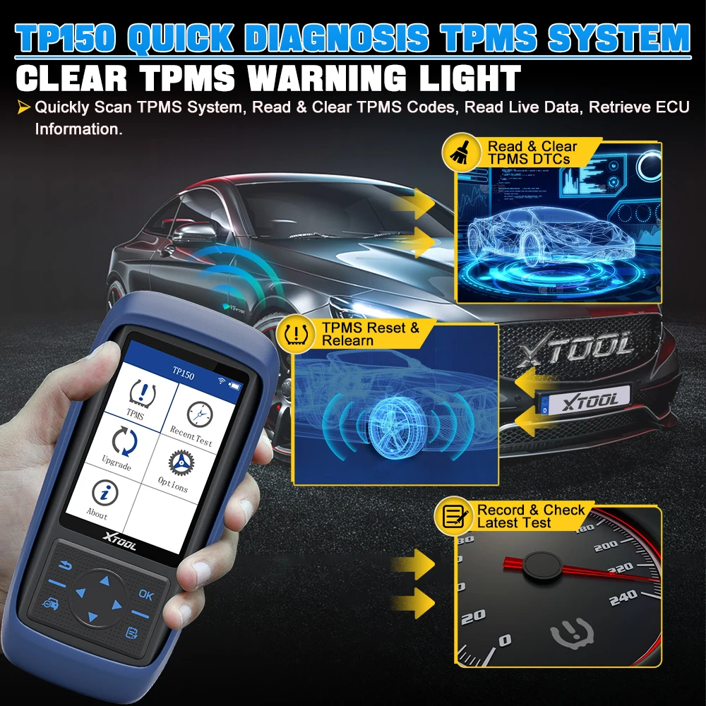 XTOOL TP150 WIFI TPMS Programming Diagnostic Tool Activate All Sensor Work On 315 433MHz Tire Pressure Monitor Read Clear DTCs 4