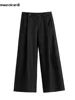 Mauroicardi Spring Autumn Long Loose Casual Baggy Flowy Soft Black Pleated Wide Leg Pants Men Luxury Designer Emo Clothing 2024 6