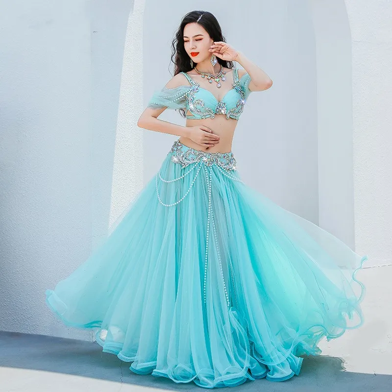 Oriental Dancing Competition Clothing Belly Dance Suit Diamond