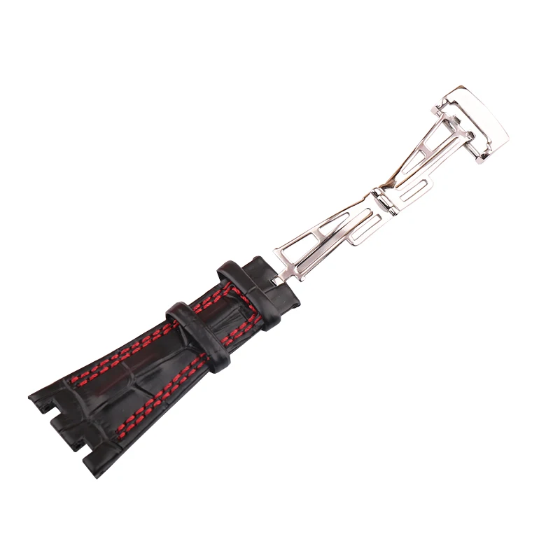 Watch Accessories Notch Leather watch band suitable for AP Apio Royal Oak Offshore Series 26170ST 28mm unisex strap