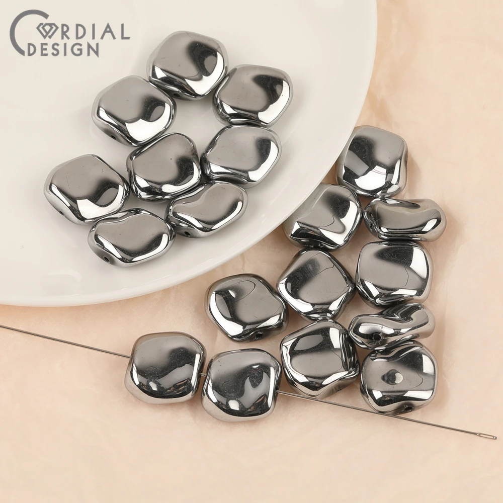 Cordial Design 17*18MM 100pcs Hand Made/DIY Glass Bead/Aurora Effect/Irregular Shape/Jewelry Findings & Components/Beads Making - cordial