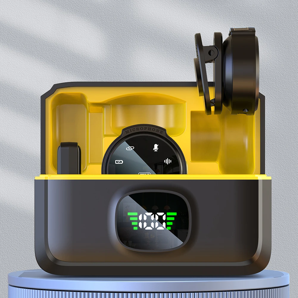 무선 라펠 마이크 USB-C, iOS 인터페이스용 라발리에 마이크, 노이즈 캔슬링, 마그네틱 클립 포함, 안드로이드, 아이폰, 카메라, PC, 노트북용