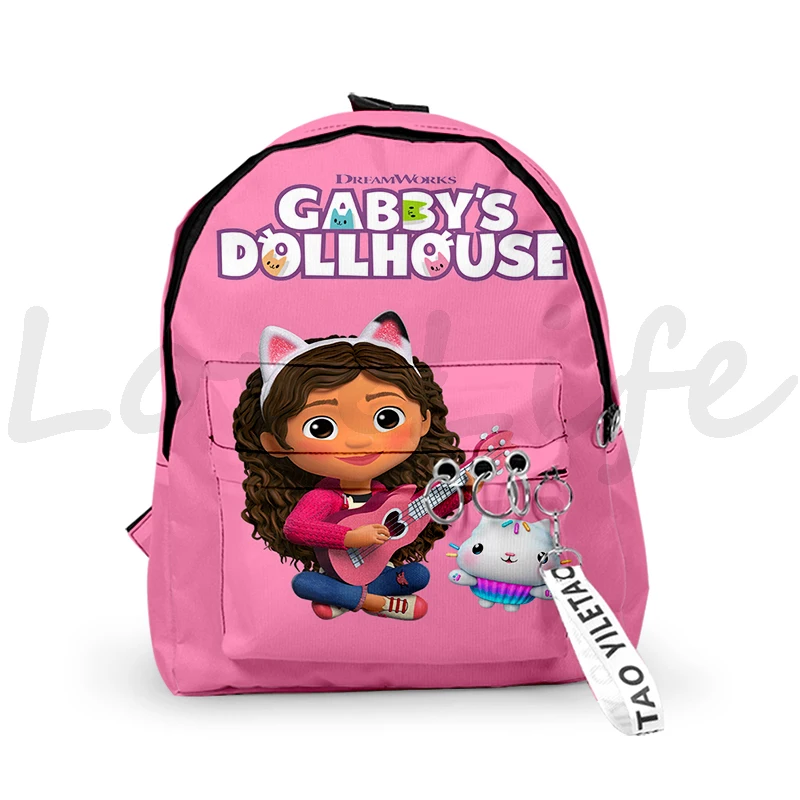 

Fashion Gabby's Dollhouse Backpack Girls Boys Casual Bookbag Korean Style School Bags Students Cartoon Knapsack Women Travel Bag