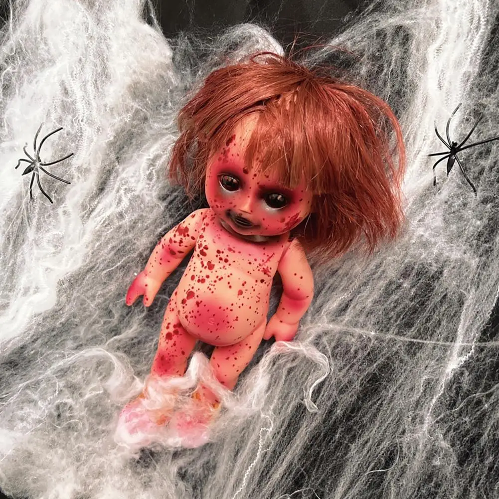 25cm Halloween Zombie Baby Doll Ghost Doll Haunted House Terror Decoration Toy Creepy Doll Halloween Decoration Haunted Decor